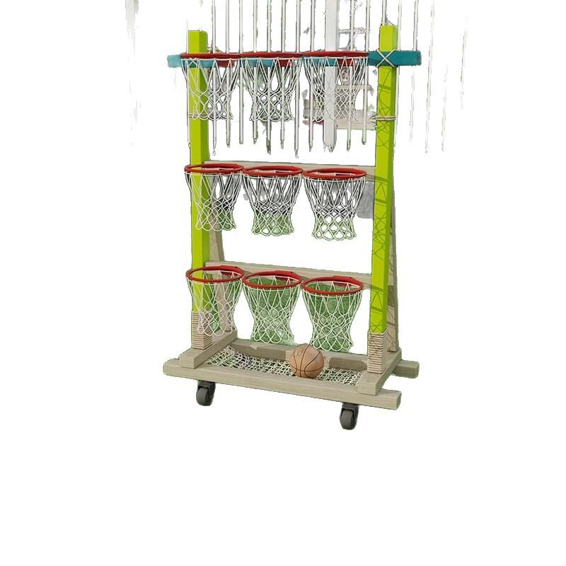 Набор игрушек для улицы для детей: Деревянное баскетбольное кольцо, Кольцеброс, Мешочки с песком, Лук и стрелы для сенсорной игры