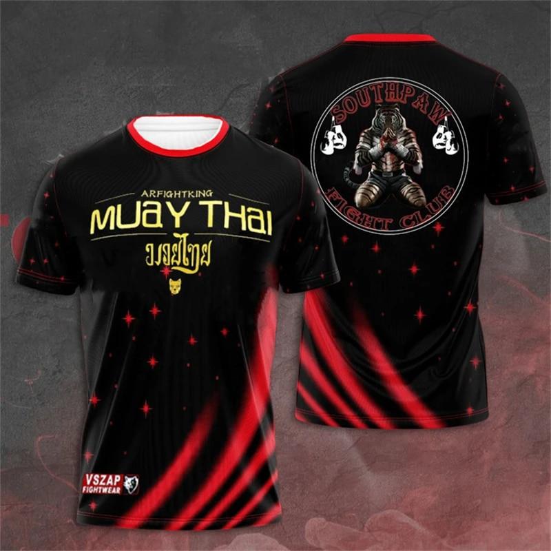 Модная мужская футболка с 3D принтом Муай Тай, унисекс, топы с короткими рукавами, Лидер продаж, классическая футболка с узором в борьбе