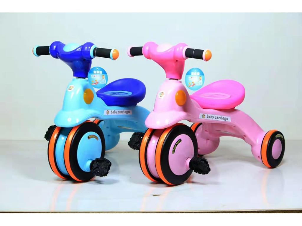 Lightweight Children's Tricycle with Music, Push Handle, and Pedals