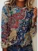 2024 European & American Women's Autumn/Winter Long-Sleeve Printed Round Neck T-Shirt