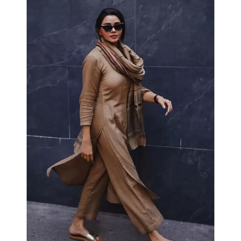 Women Party Wear Cotton Rayon Kurti Pant Dupatta Set Indian Bollywood Top Tunic VF-20136