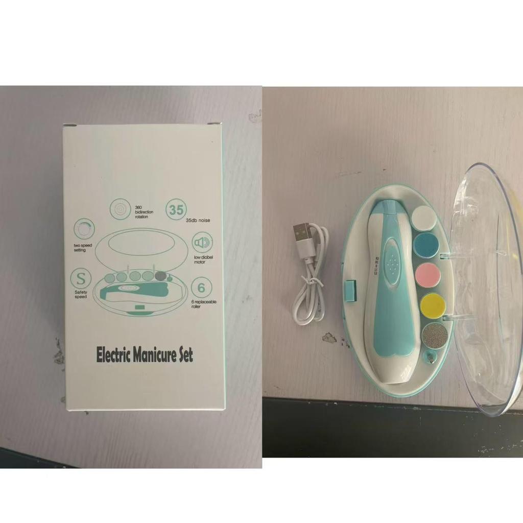 6-in-1 Electric Baby Nail Grinder Set: Safe, Anti-Scratch, Anti-Pinch Clippers for Portable Child Manicure