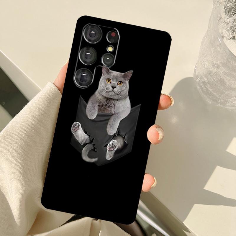 Чехол для телефона Samsung Galaxy с изображением британской короткошерстной кошки S24 Ultra S21 S22 S23 S25 Ultra S9 S10 Plus S20 FE S25 FE Задняя крышка