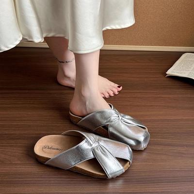 Сумка с плоским дном, голова-полутапочки, женская уличная обувь, лето, новые универсальные повседневные юбки, приморские прохладные тапочки