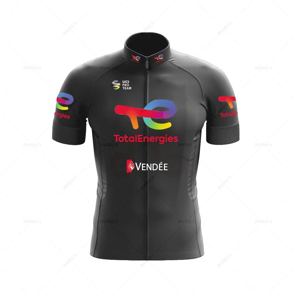 Total Energies 2025 Summer Profession Cycling Sweatshirt Set Men's Short Sleeve Jersey Cycling Clothing Bicycle Maillot Ciclismo