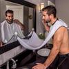 1pc Male Shaving Aprons Creative Wall Mirror Suction Haircut Wrap Cape Home Salon Moustache Beard Shaving Apron Cleaning Bib KTY