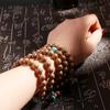 Meditation Wood Tibetan Rosary Beads 108 Turquoise Bracelet Wenge Buddhist
