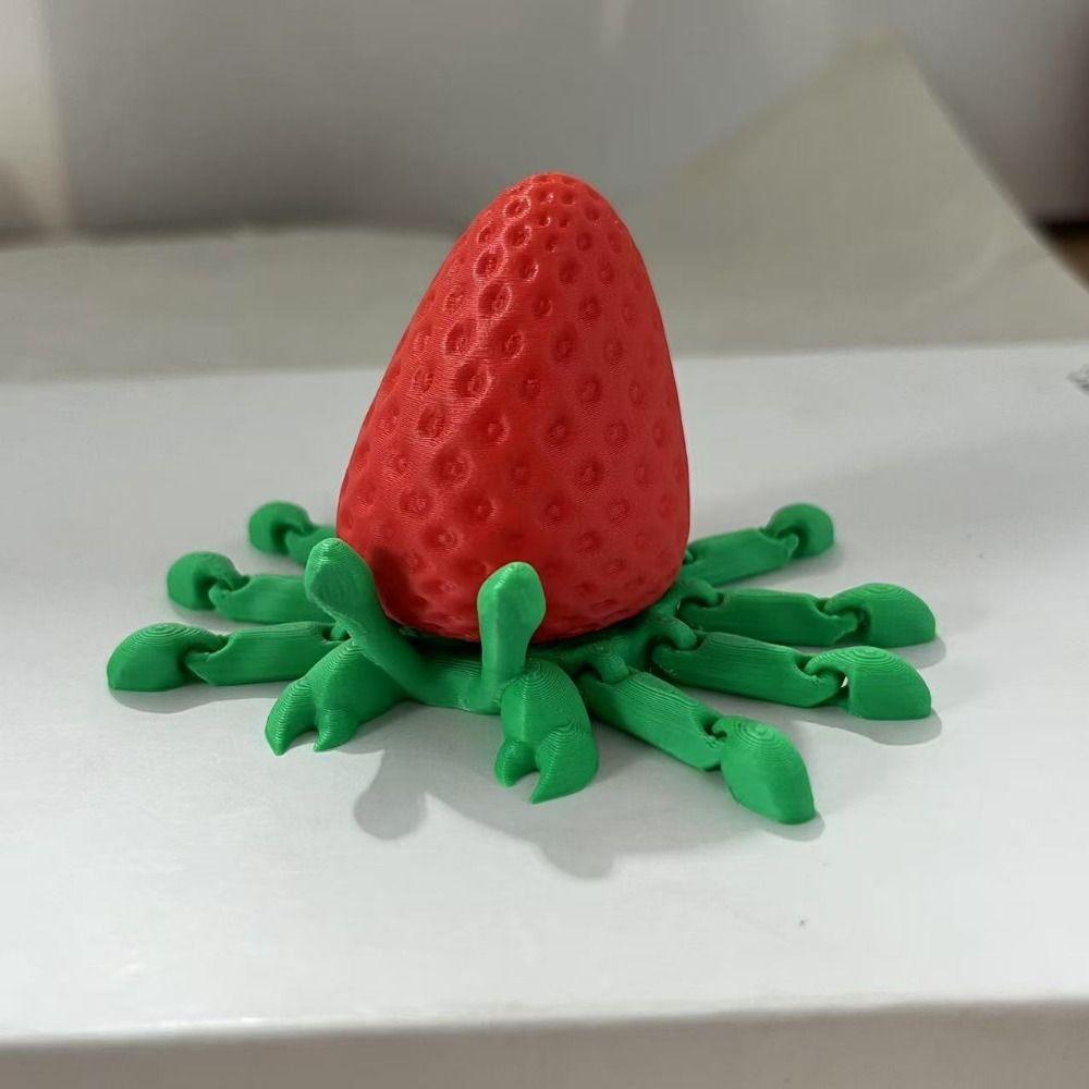 Шарнирный 3D-печатный клубничный краб, гибкая поза, 3D-печатная модель краба, детская игрушка