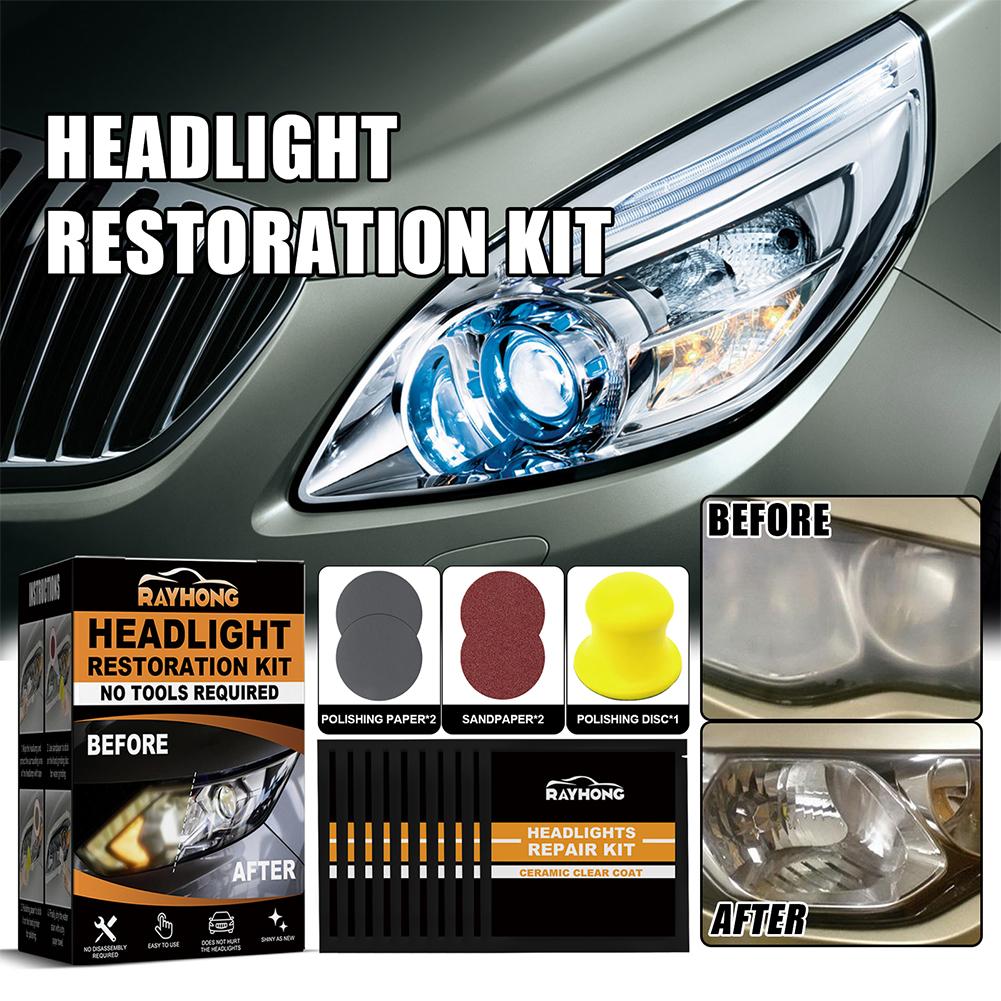 Комплект для восстановления керамических фар Clean Yellow Haze Scratch Off Headlight Cleaner Restorator Kit для автомобильных задних фар