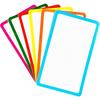 6pcs 7.9×3.5 Inches Magnetic Dry Erase Tags – Color Border Blank Cards, Reusable Magnetic Name Labels for Home, Office, Classroom