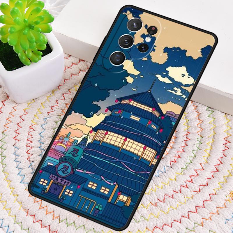 Силиконовый чехол для телефона Samsung Galaxy note 10 pro S26 S25 S24 S23 S22 S21 Plus S25Ultra с изображением Неоновой деревни, бани, ночи. Чехол-обложка