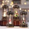Christmas Simulation Hexagonal Wind Lantern Glowing Portable Flame Lamp Ornaments Scene Layout Decorative Lights