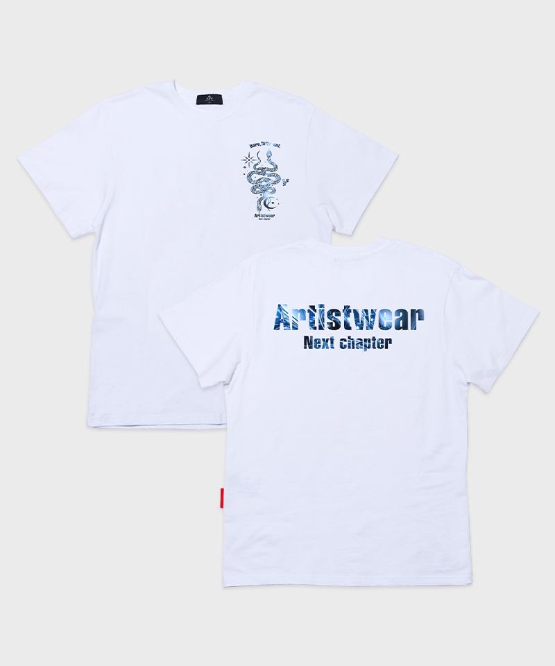 ARTISTWEAR [Atw] Синяя футболка с коротким рукавом "Змея"