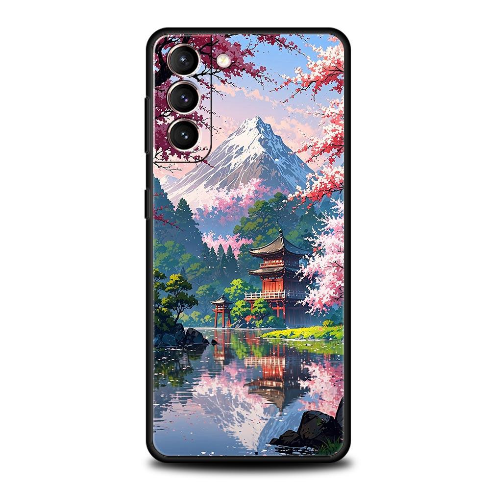 Япония Гора Фудзи Цветение сакуры Чехол для телефона Для Samsung Galaxy S25 Edge S24 S23 S22 S21 Ultra S20 FE 5G S10 S10E S9 Plus