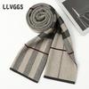 New Cashmere Scarf Men's Plaid Cashmere Men's Scarf Simple and Fashionable Men's Cashmere Scarf Warm Student Scarf
