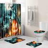 Halloween Shower Curtain Floor Mat Combination Four-Piece Household Door Mat Bedroom Non-Slip Carpet