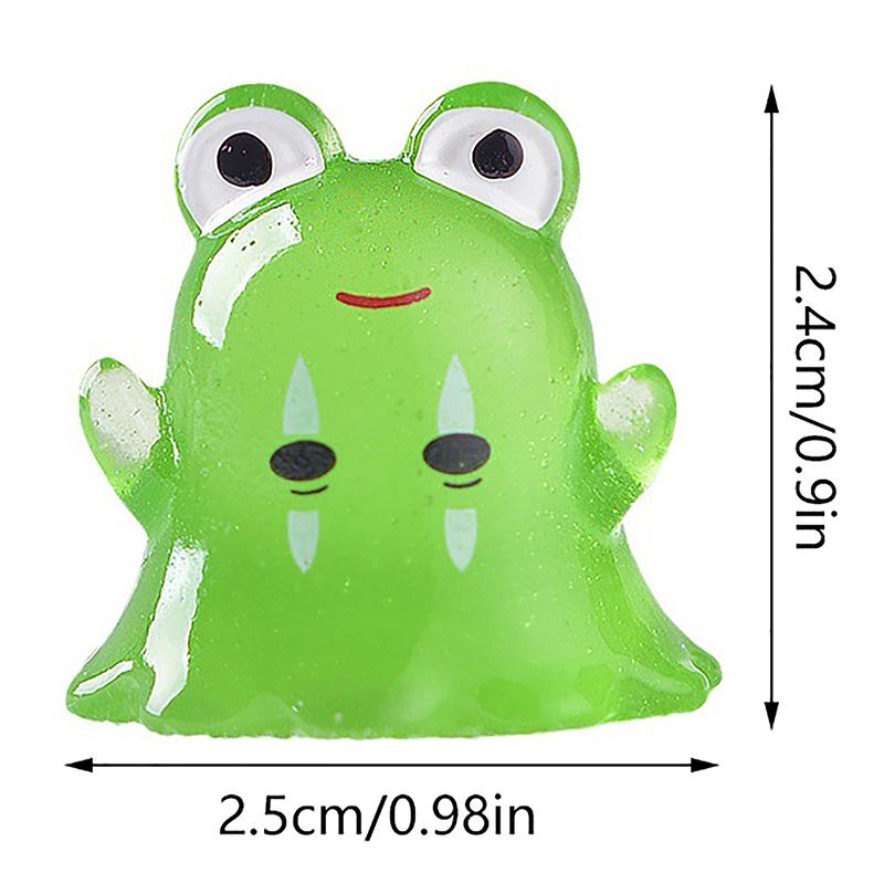 Luminous Rabbit Dragon Ornament Cartoon Frog Pig Figurine Ghost Doll Micro Landscape Christmas Decor Dollhouse Miniature Toy