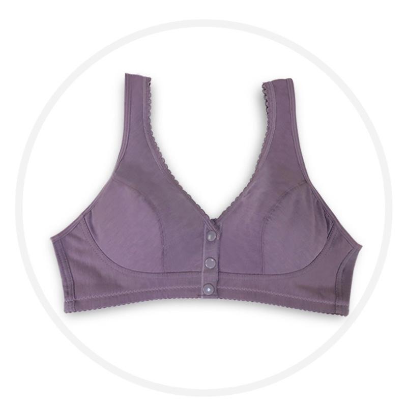 Women Front Buttons Elderly Underwear Wire-free Brassiere Front Closure Vest Cotton Sport Bras
