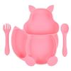 1 Set Silicone Baby Feeding Bowl Tableware Waterproof Spoon Fork Non-Slip Crockery Safe Silicone Dishes for Baby Bowl Baby Plate