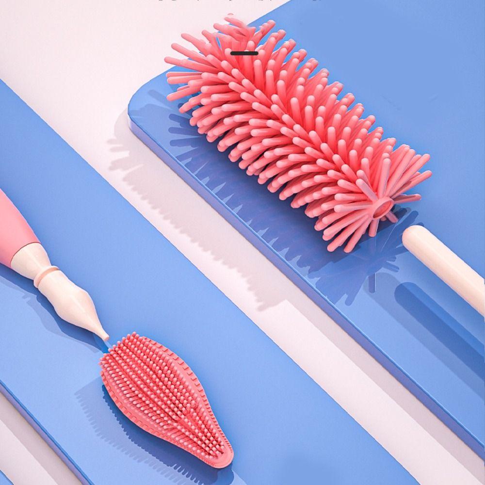 Kitchen Tool Silicone 360 Degree Small Brush Straw Scrubber Baby Pacifier Bottle Cleaning Brush
