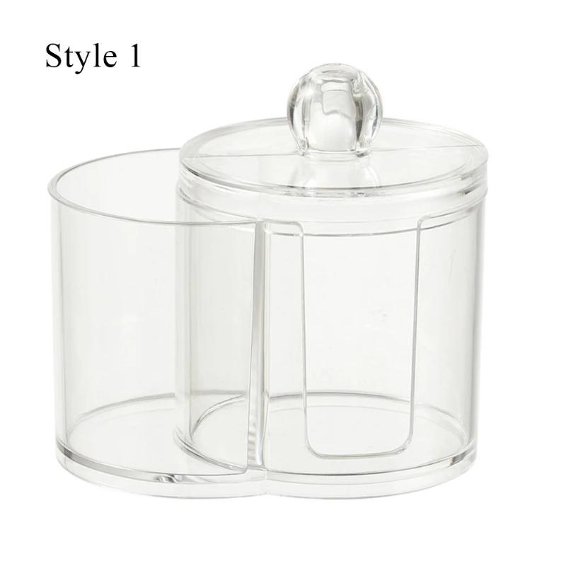 Cotton Round Pad Holder Powder Puff Storage Box Home Cotton Swab Box Makeup Organizer Dustproof Portable Durable Bathroom Jar