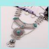 Ethnic Style Simulation Gemstone Decoration Women Necklace And Earring Set