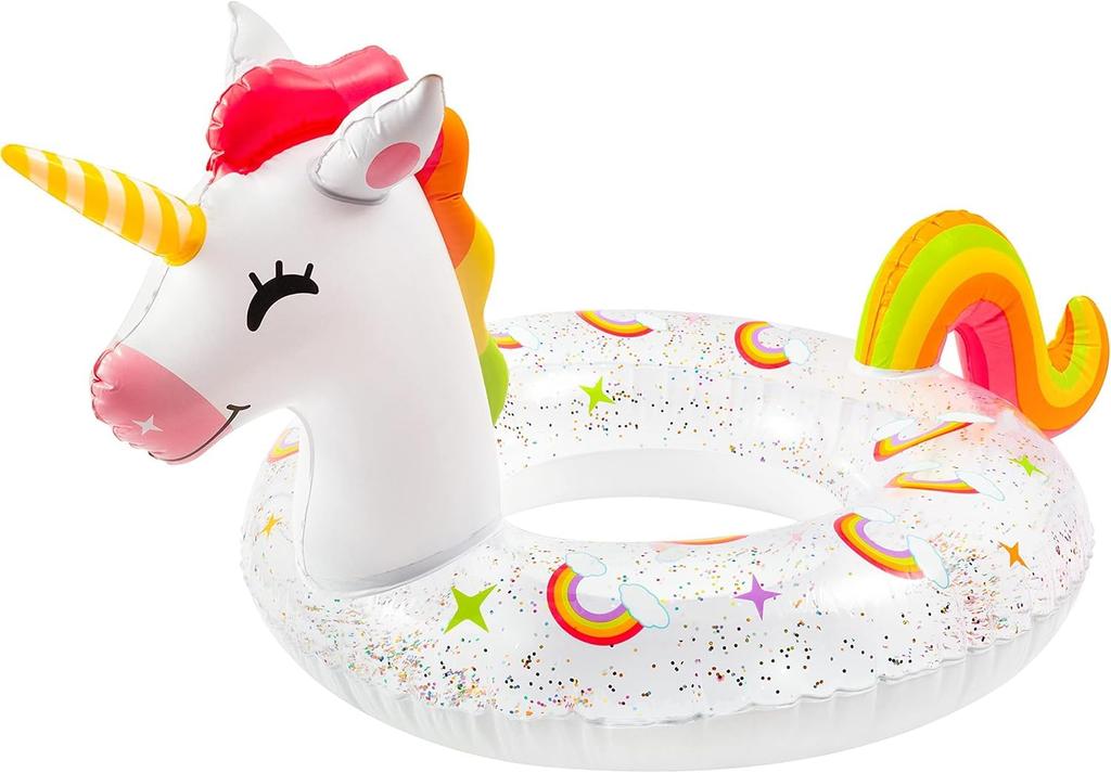 Float for Cute Unicorn Diameter Cute for Summer Water Swimming Ocean Float Adults, Shape, 82cm, Ring-shaped Float, Vacation, Play, Beach, Pool,