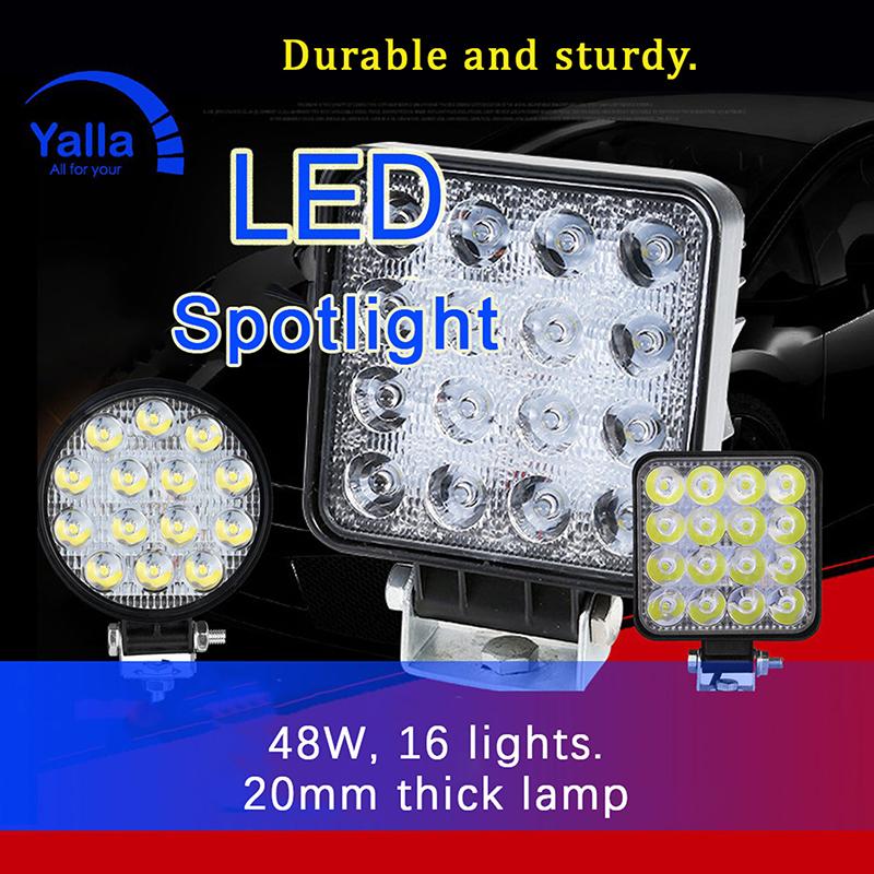 Автомобильный светодиодный рабочий фонарь Mini 16Smd круглый квадратный рабочий фонарь 12 В автоматический противотуманный фонарь для бездорожья для внедорожника Atv фара