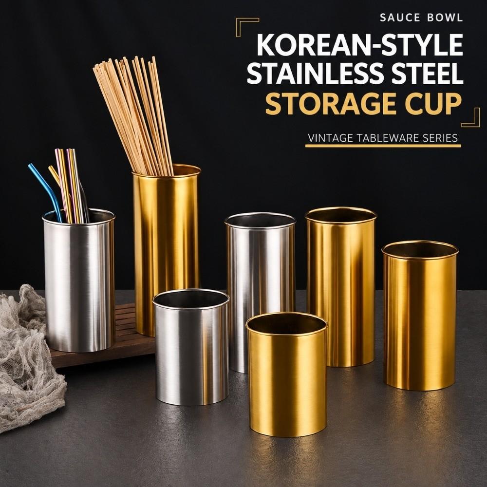 Multi-Purpose Use Chopsticks Tube Stainless Steel Scented Stick Holder Storage Cup Utility Item