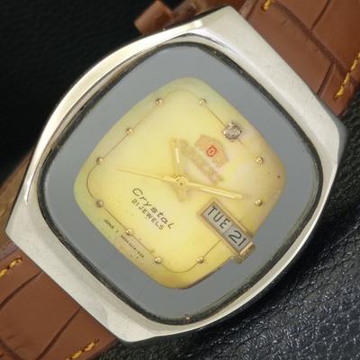 ВИНТАЖНЫЕ ЧАСЫ ORIENT CRYSTAL AUTOMATIC JAPAN 46941 МУЖСКИЕ ОРИГИНАЛЬНЫЙ ЦИФЕРБЛАТ a703340-1