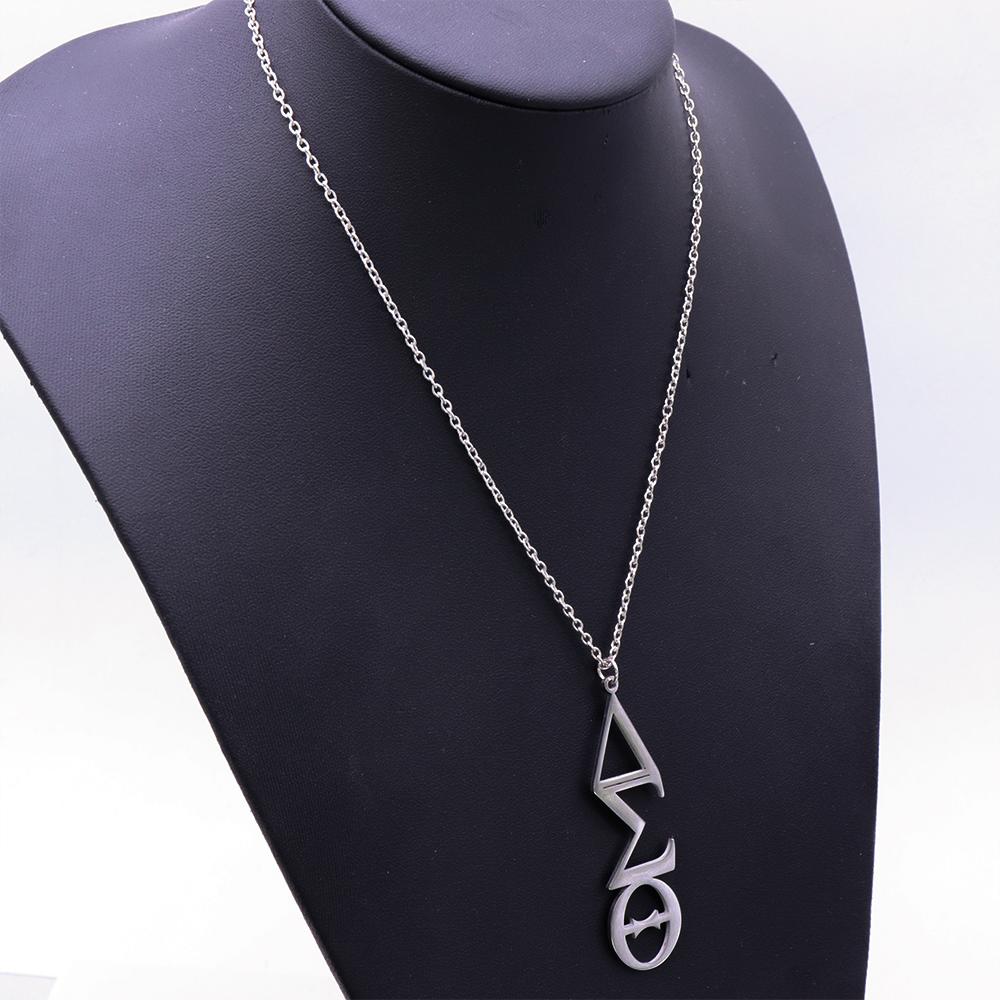 Brand New Minimalist Accent Delta Sigma Theta Design Stainless Steel Greek DST Charm Decorated Gold and Silver Version Necklace