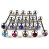 10Pcs Unisex Rhinestone Ball Barbell Rings Body Tongue Bars Punk Mixed Piercing