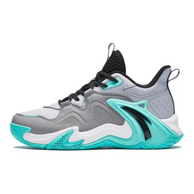 Детские баскетбольные кроссовки Air Space с противоскользящим покрытием, амортизирующими, износостойкими, дышащими, с низким верхом, детские кроссовки серо-черного цвета A12431102-2