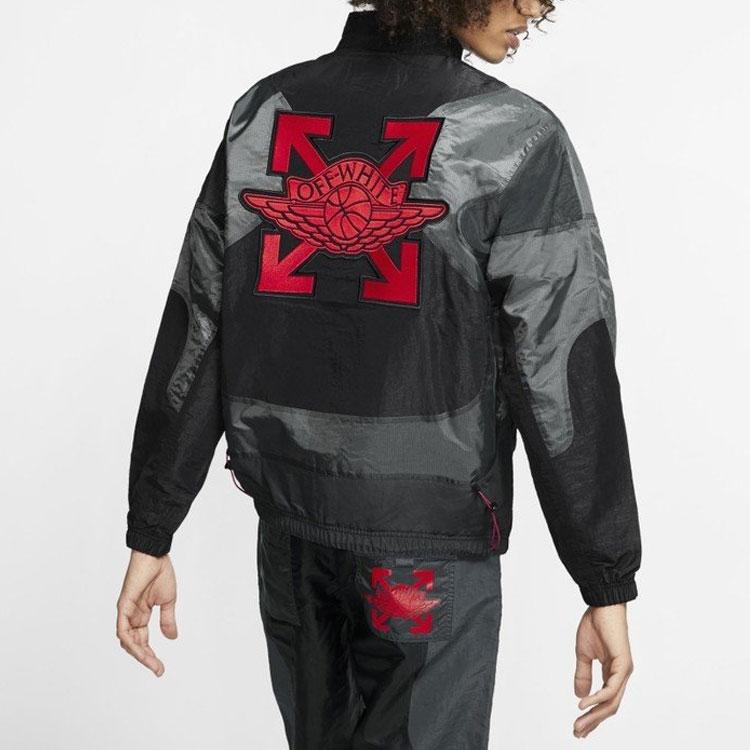 Тканая куртка OFF-WHITE x Jordan (Азия) Черная мужская уличная одежда CV0551-010
