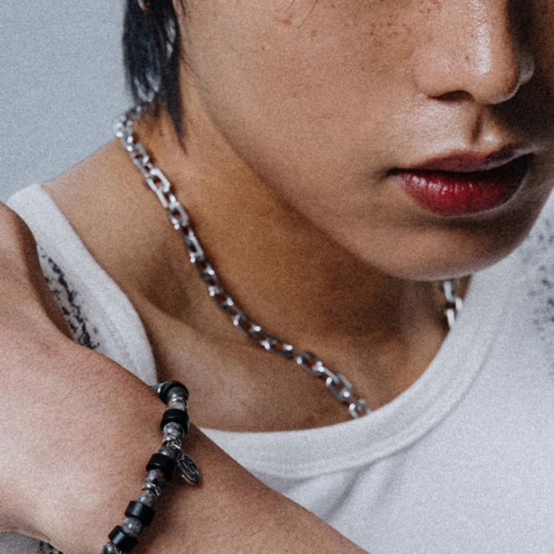 SCALETTO BLACK WSM018 Gray Gemstone Bracelet