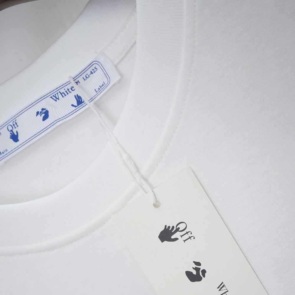 Off-White Летняя мужская и женская футболка оверсайз из чистого хлопка с разноцветной вышивкой стрел, уличный стиль