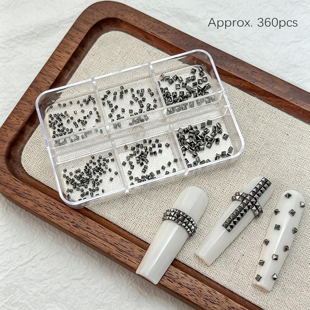 6 Grids/Box Nail Art Rivets Kit Metal Spike Studs DIY Nail Embellishments Gothic
