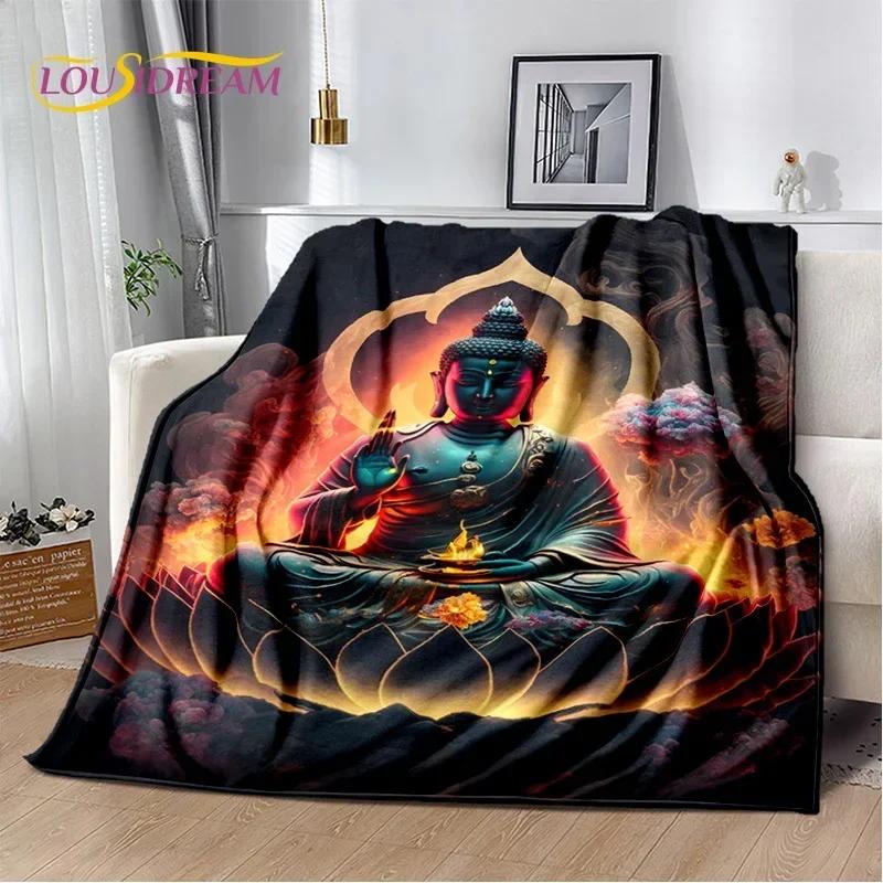 HD Buddha Buddhism Faith Meditating Religio Sakyamuni Bodhisattva Pray Blanket Soft Throw Blanket for Home Bedroom Beds Sofa Kid