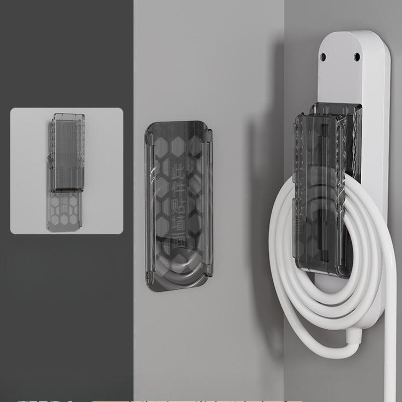 Self Adhesive Plug Holder, Wall Mounted No Drilling Socket Fixing Sticker, Home Seamless Sticker, Nail Free Creative Plug Holder