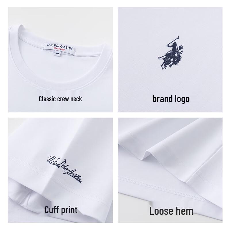 U.S. Polo Assn. Мужская футболка с коротким рукавом из хлопка с аммиаком, охлаждающая