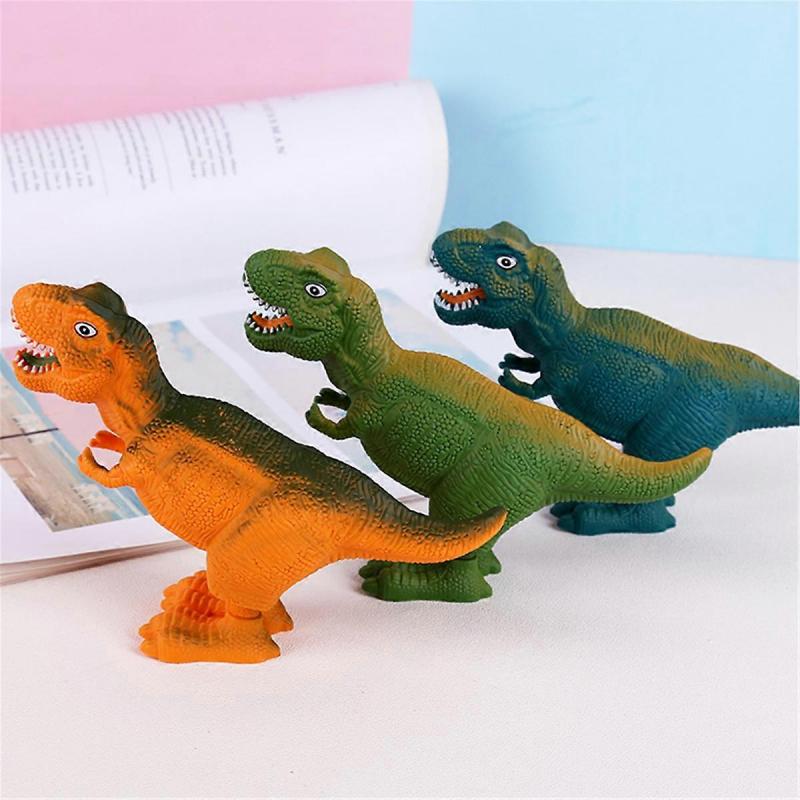 Novelty Gag Winding Toy Cute Party Gift Plastic Dino Figurine for W/ Clockwork Powered Kiddie Toy Educational Playset Gi