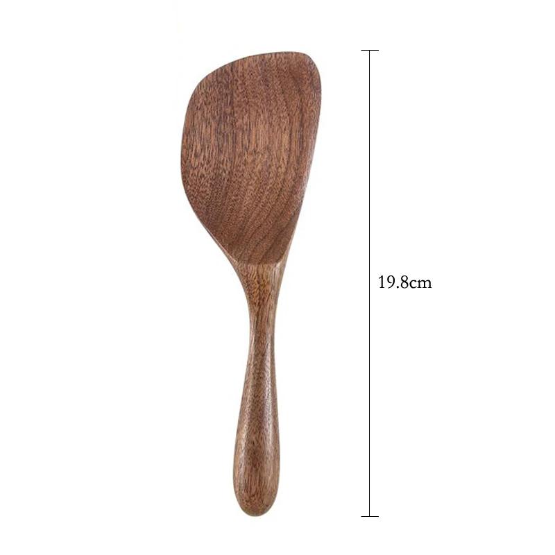 Rice Spoon Black Walnut Wood Spoon Rice Scooper Paddle Kitchen Cooking Spoon Spatula Potato Serving Scoop Quality Wooden Utensil