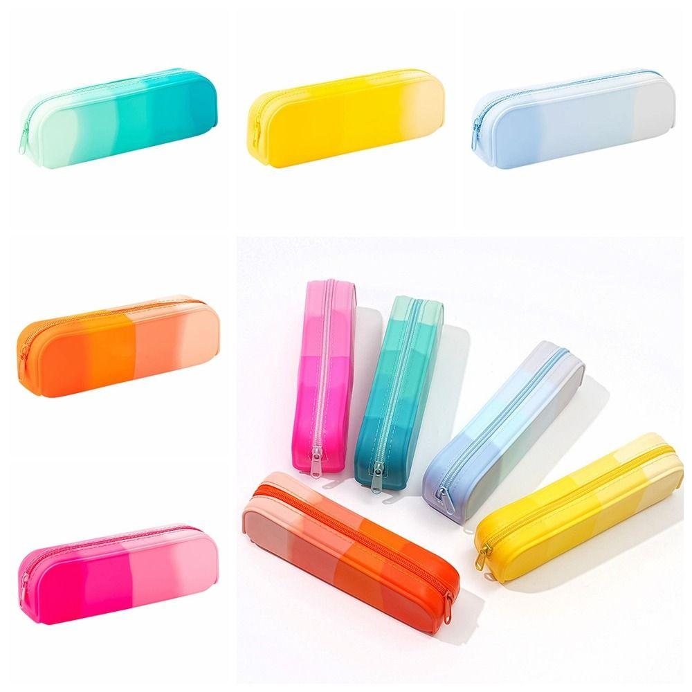 Большой вместительный пенал мягкий силиконовый чехол для хранения ручек новый пенал