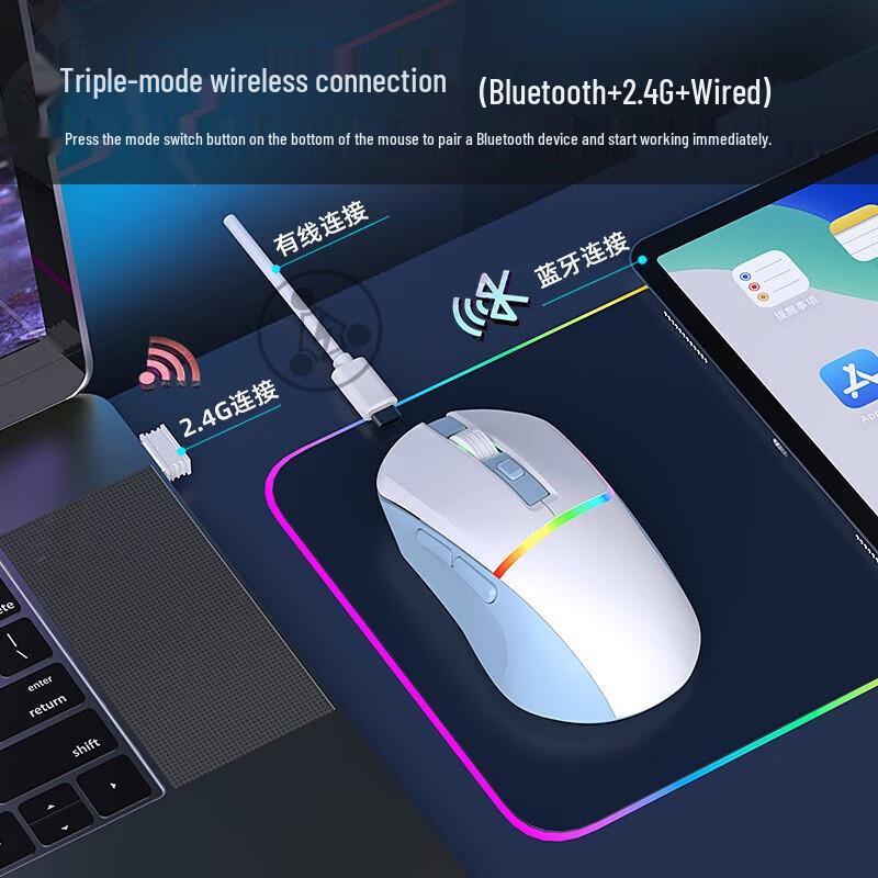 Беспроводная игровая мышь Y-FRUITFUL M96 RGB с тремя режимами