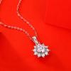 Bague Ringen S925 Silver Luxury Set 1ct/5ct Moissanite Sunflower Pendant Summer Snow Night Collarbone Necklace