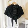 Newest Fashion Hollow Out Knitting Cotton Shawl For Woman Solid Color Elegant Scarf Casual Ladies Sun Protection Poncho 150*45cm