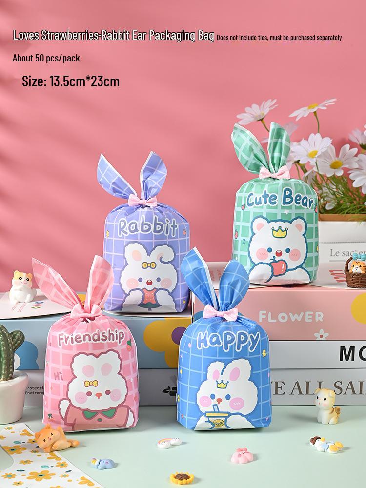Cute Rabbit Ears Gift Bag for Candy, Cookies & Snacks