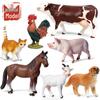 Реалистичный набор игрушечных животных: Фигурки Золотистого ретривера, Козы, Петуха, Лошади, Свиньи, Коровы