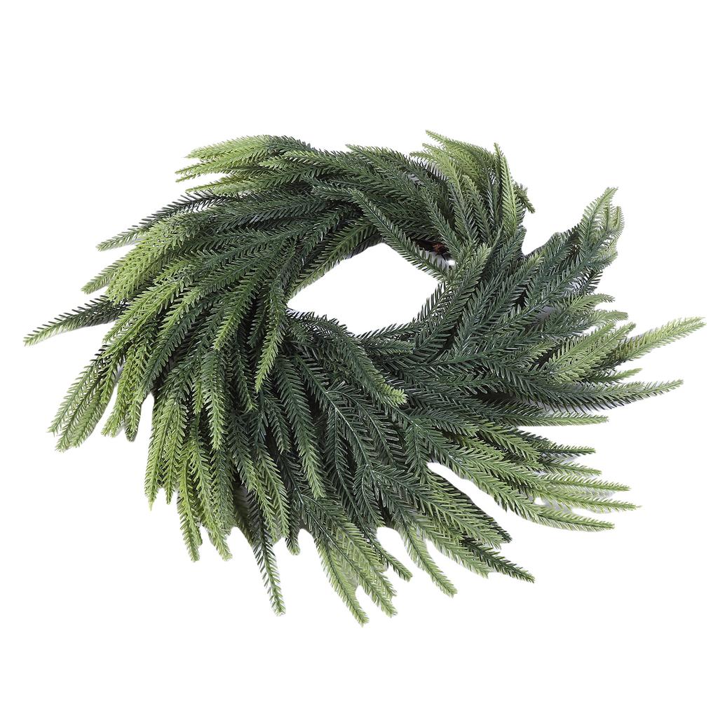 Xmas Wreath Outdoor Front Door Decoration Lifelike Simulated Pine Needle Wreath 40cm