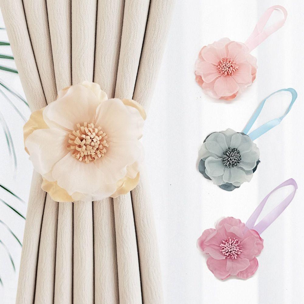 Magnetic Curtain Strap Flower Shape Curtain Fixer Clip Curtain Hanging Rope Home Decoration